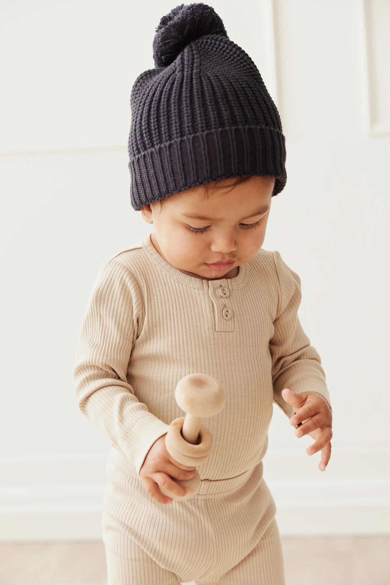 Organic Cotton Modal Long Sleeve Bodysuit | Fawn