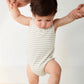 Pima Cotton Noah Playsuit | Milford Sound/Cloud Stripe