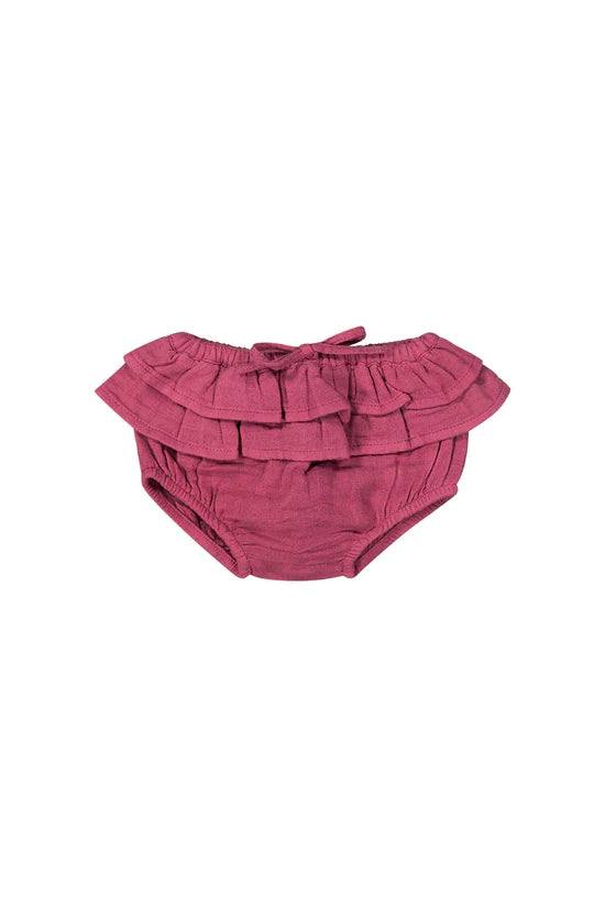 Organic Cotton Muslin Bloomer | Raspberry Pink